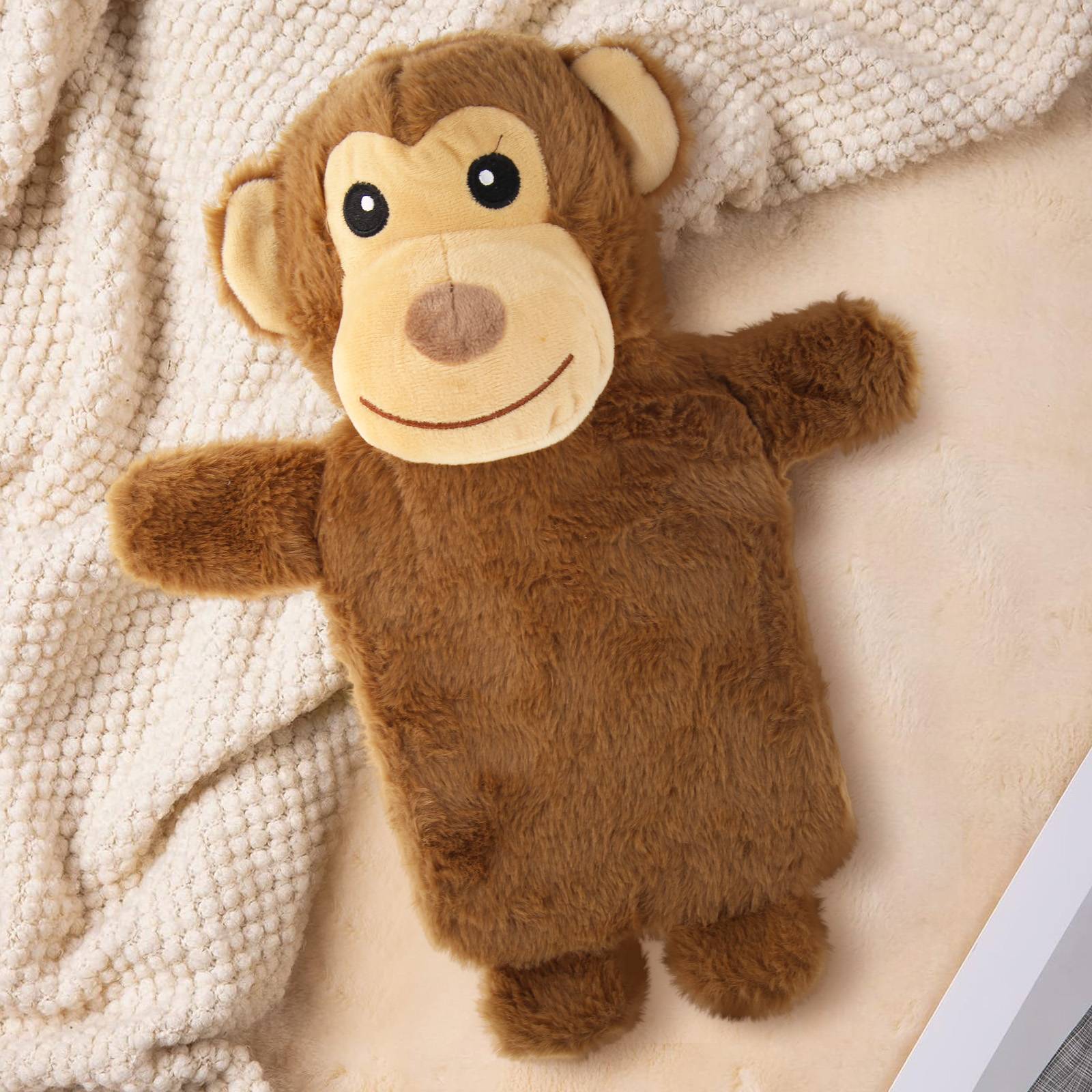 Bouillotte déhoussable en peluche Petit Singe 750ml-1