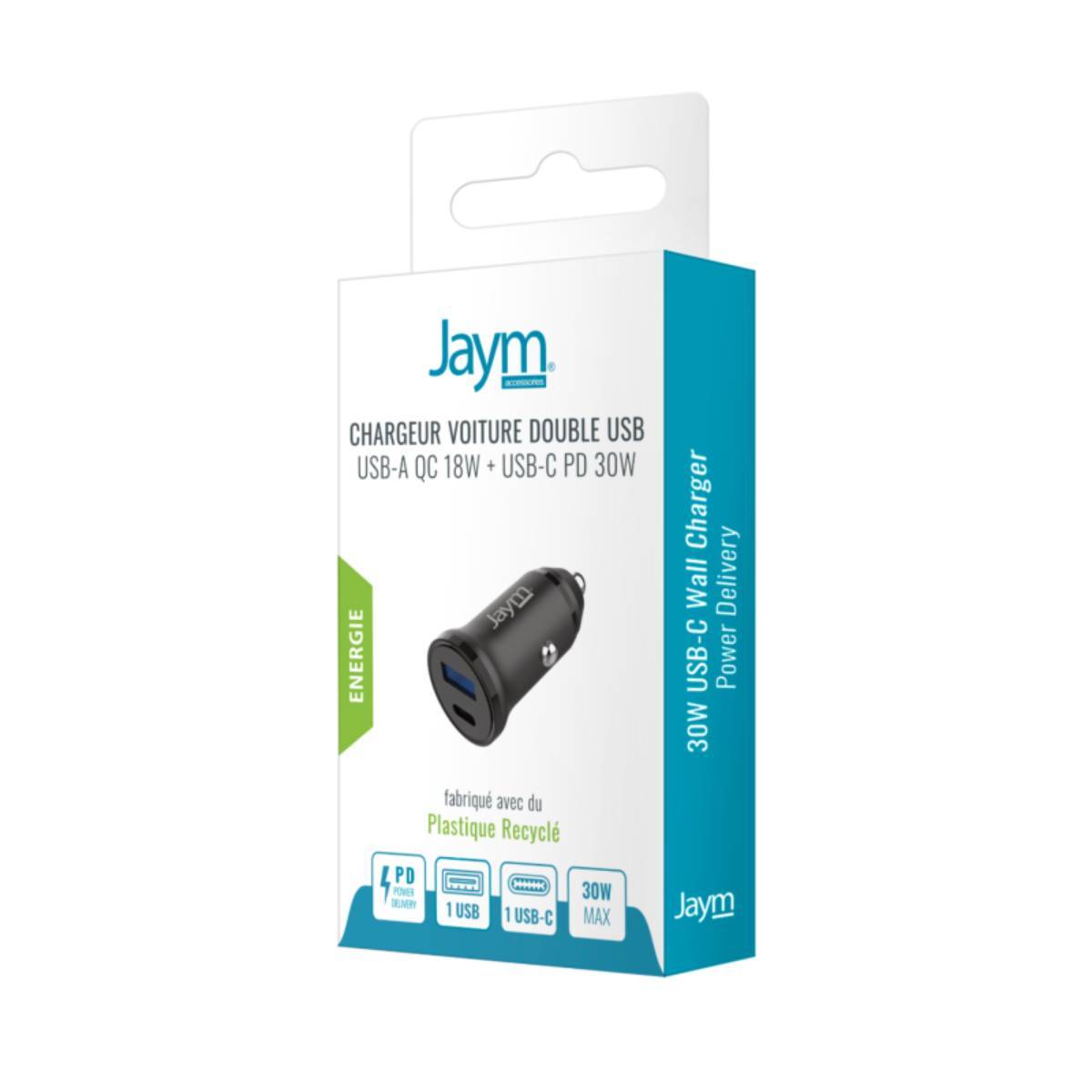 Chargeur Voiture 30W USB-A QC / USB-C PD Rapide-2