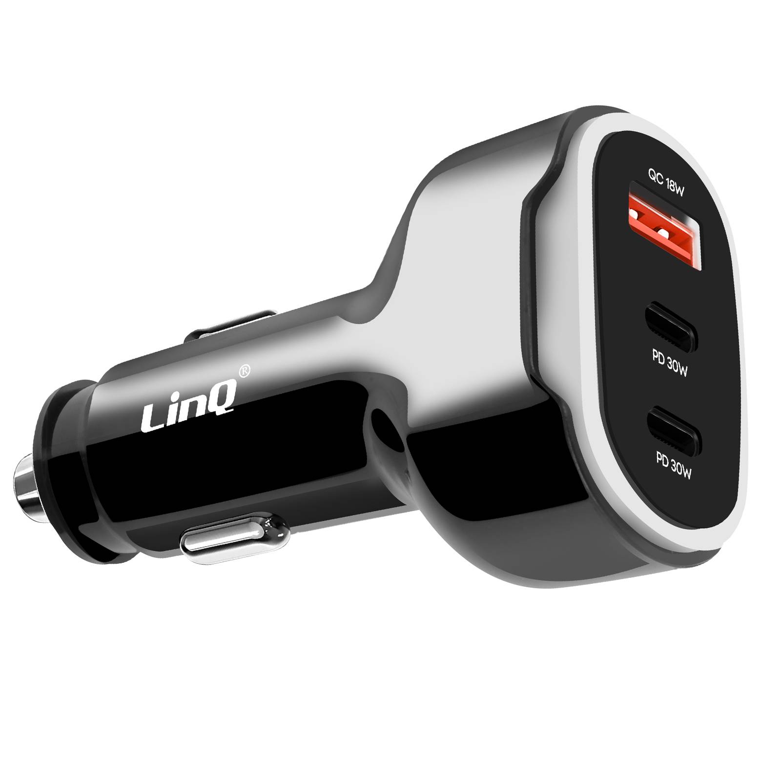 Chargeur Allume Cigare 50W Double USB-C + USB Charge Rapide Compact-1