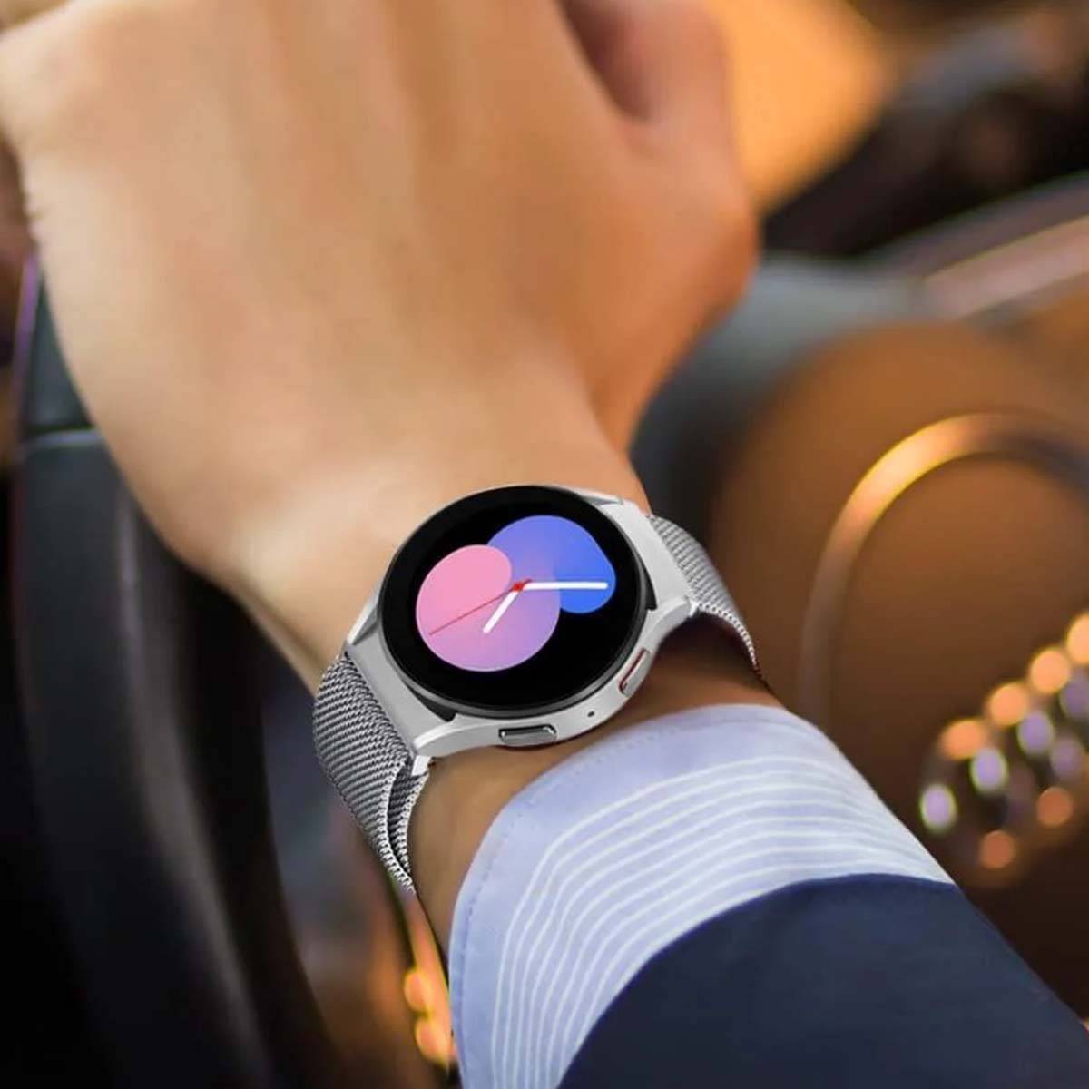 Bracelet pour Galaxy Watch 4/4 Classic/5/5 Pro/6/6 Classic Milanais Acier-3