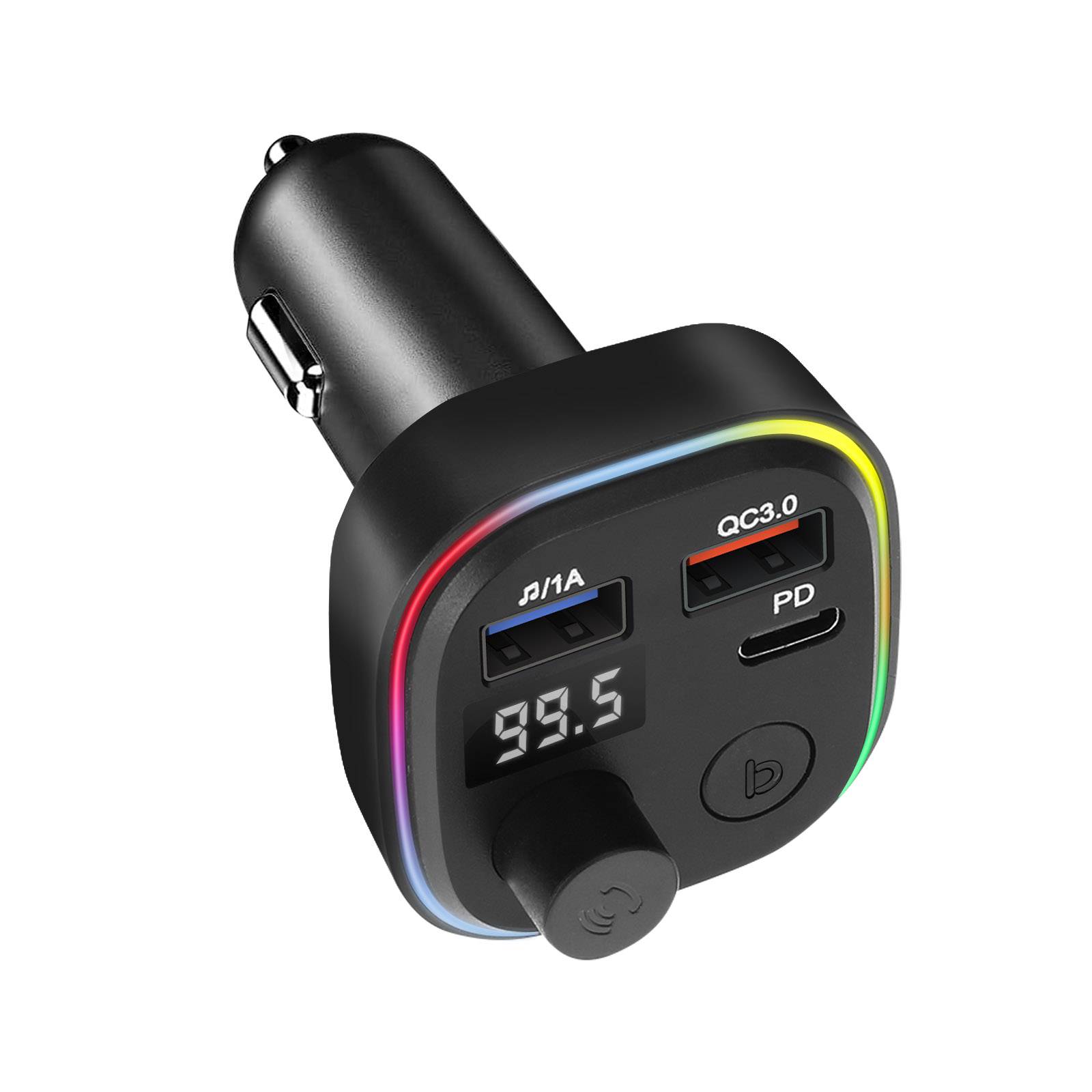 Transmetteur FM Bluetooth avec Chargeur Voiture USB QC 3.0 et USB-C 18W C2-1