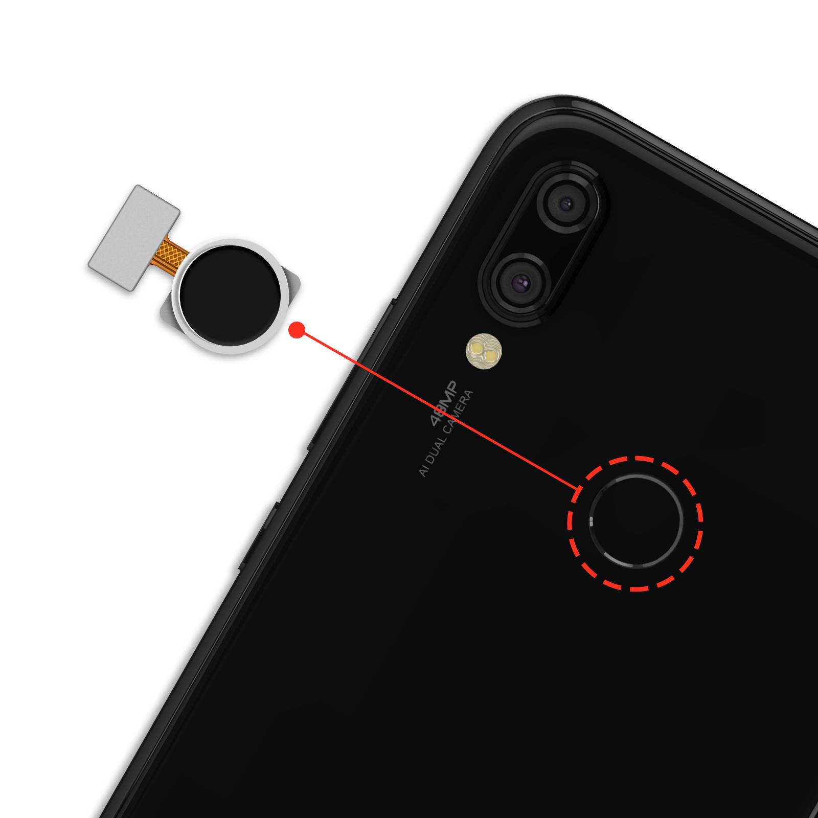 Lecteur d'empreinte digital pour Xiaomi Redmi Note 7 et 7 Pro-3