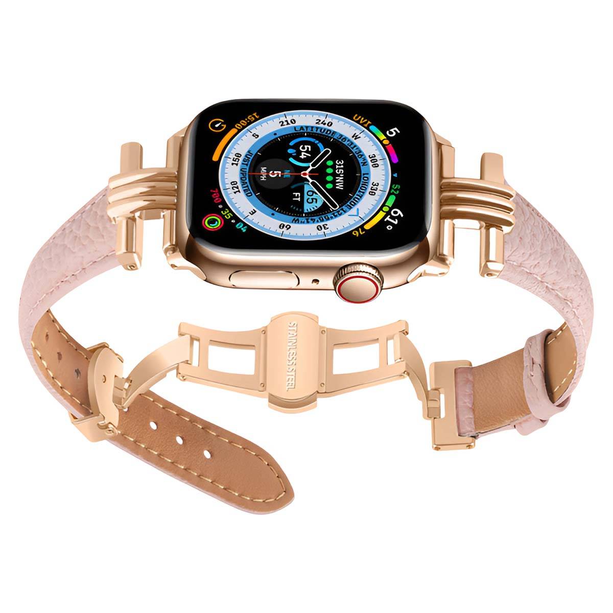Bracelet pour Apple Watch 38/40/41mm en cuir à boucle déployante-1