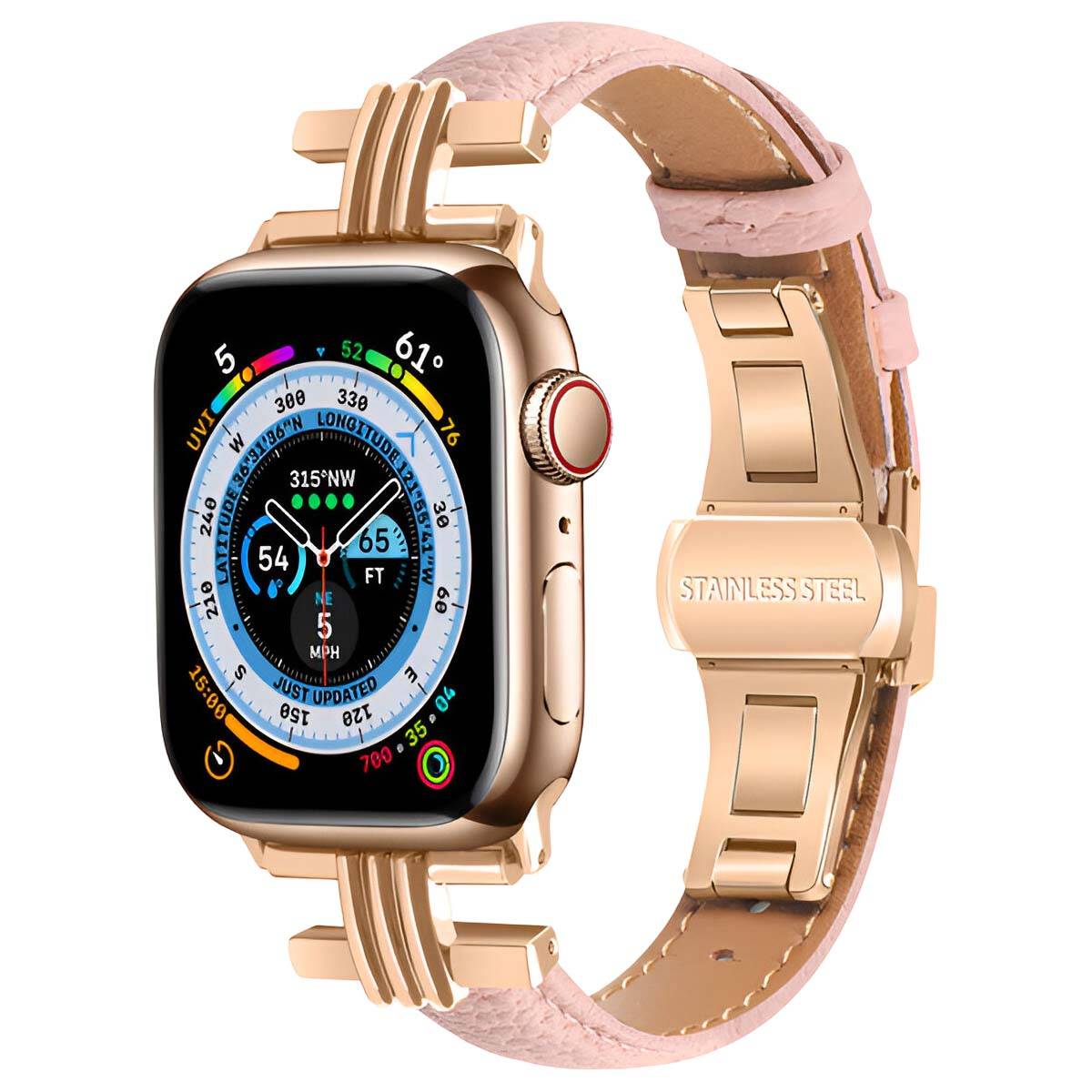 Bracelet pour Apple Watch 38/40/41mm en cuir à boucle déployante-2