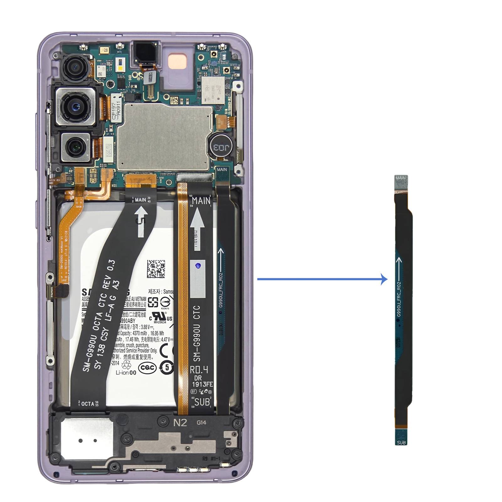 Nappe FRC Liaison Carte mère pour Samsung Galaxy S21 FE Original-3