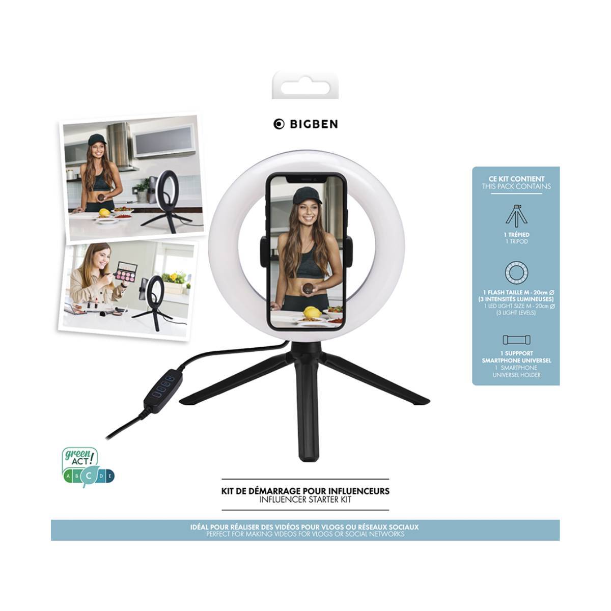 Kit Influence XL Anneau Lumineux 20cm Blanc avec Trépied 1,6m-4