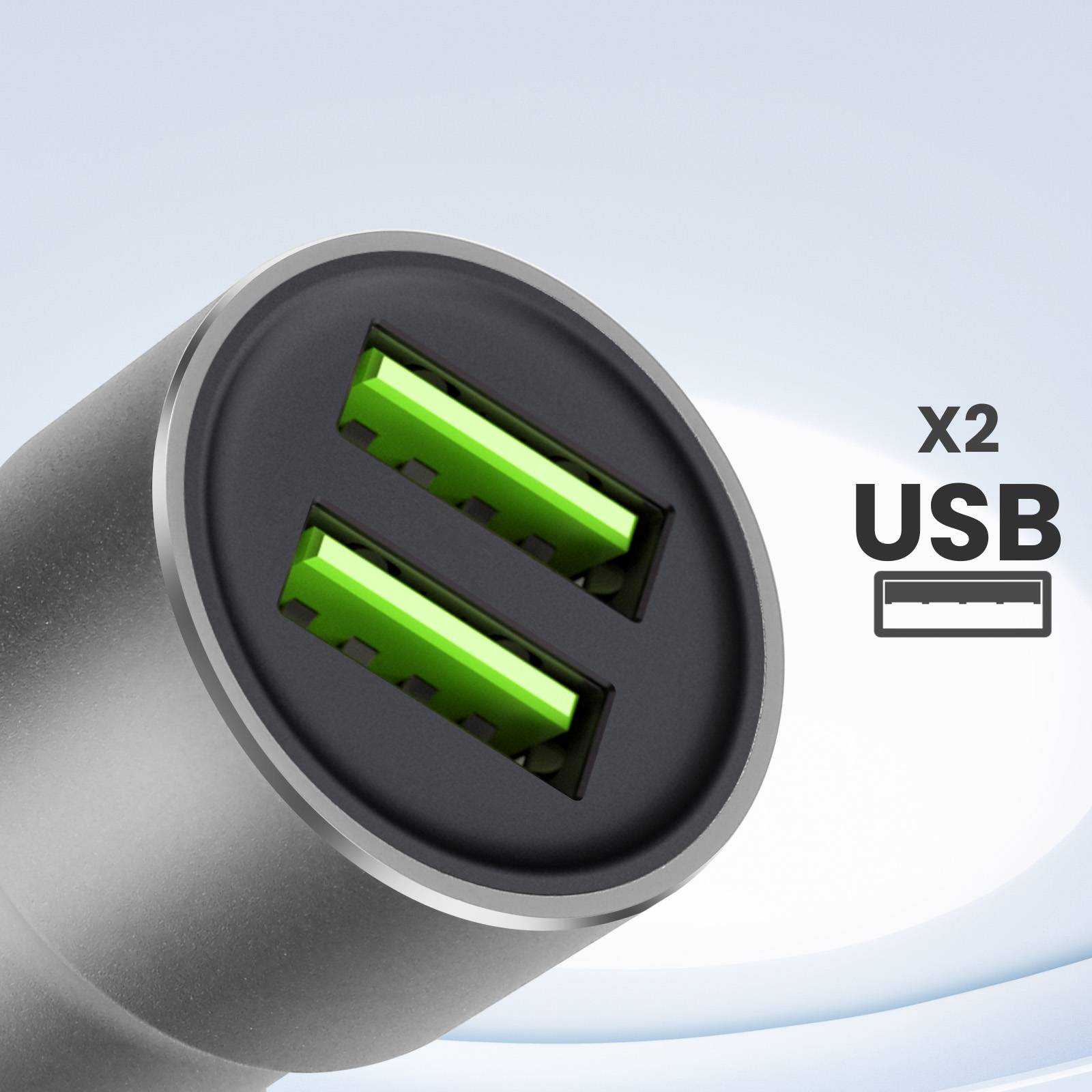 Chargeur Voiture Allume-Cigare Double Sortie USB 12W-3