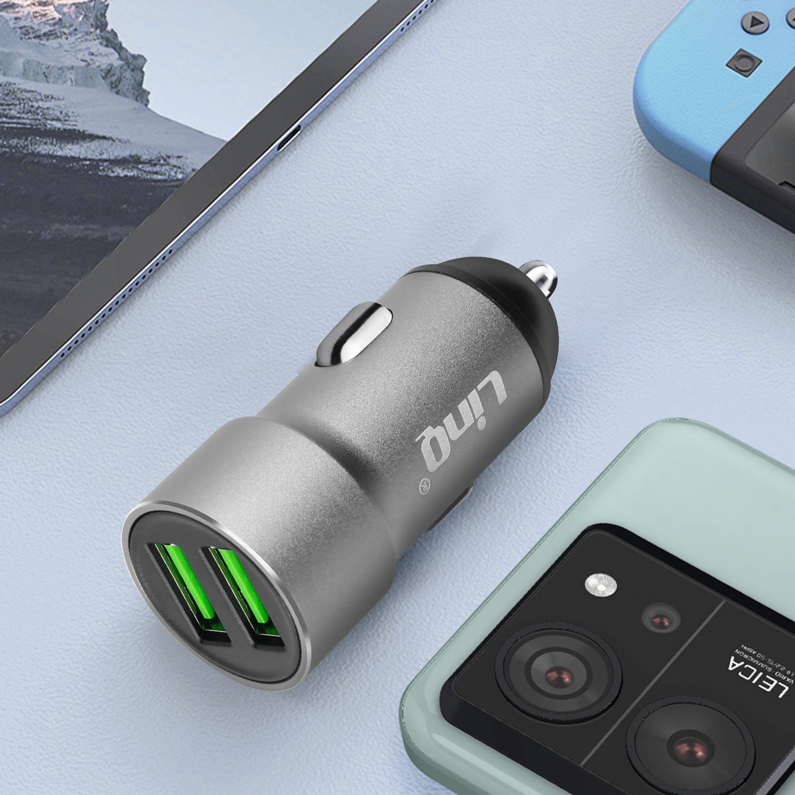 Chargeur Voiture Allume-Cigare Double Sortie USB 12W-4