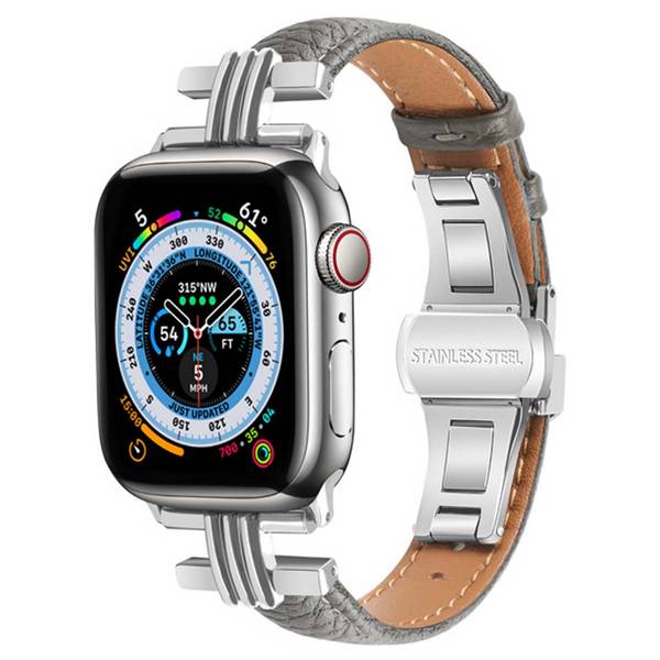 Bracelet pour Apple Watch 38/40/41mm en cuir à boucle déployante