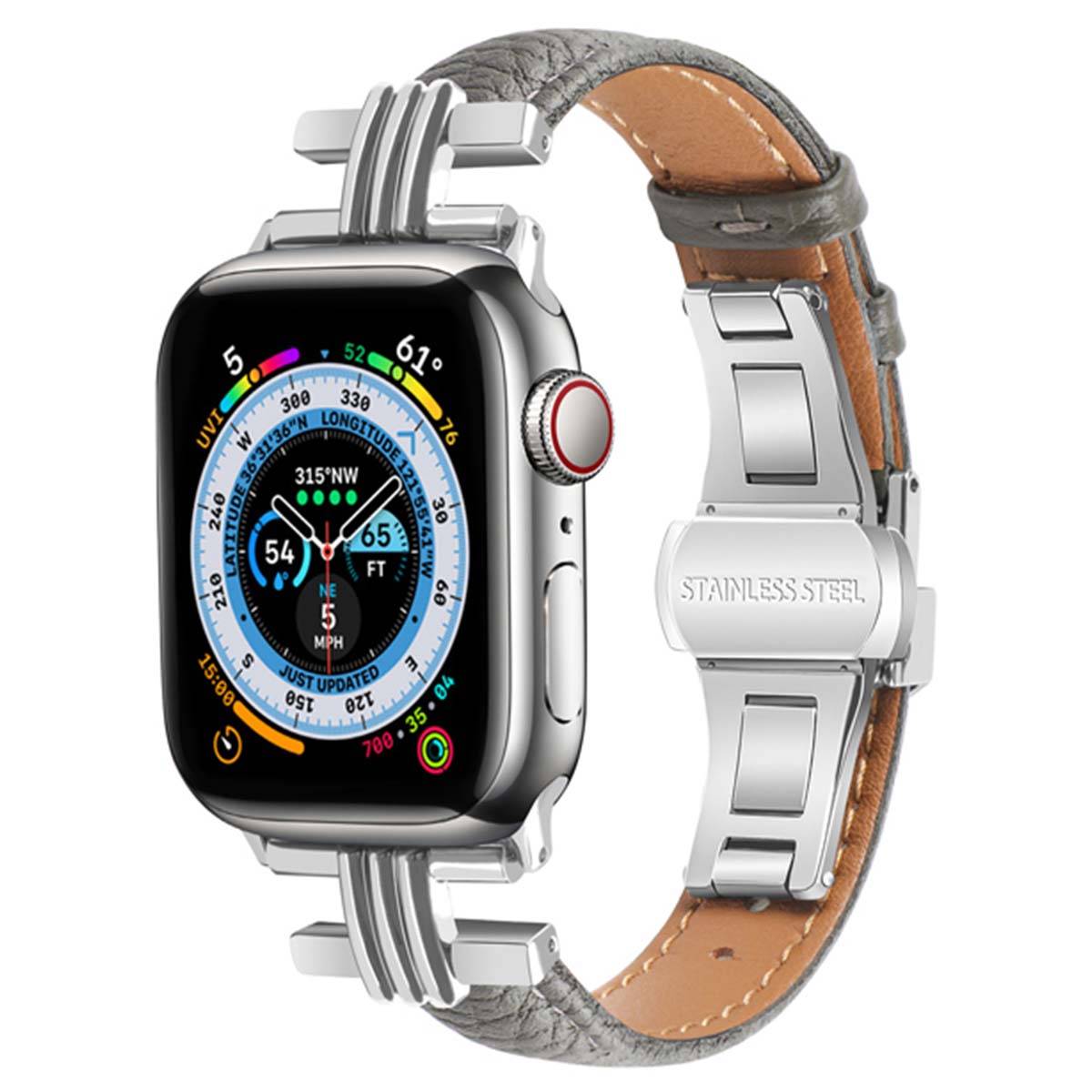 Bracelet pour Apple Watch 38/40/41mm en cuir à boucle déployante-0