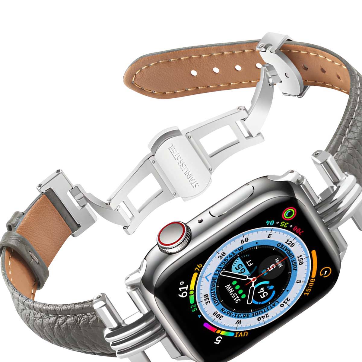 Bracelet pour Apple Watch 38/40/41mm en cuir à boucle déployante-1
