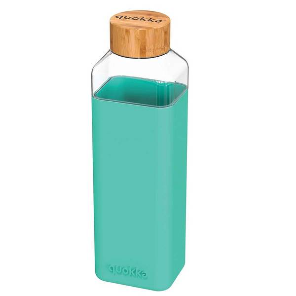 Bouteille Carrée 700 ml avec Bouchon à Vis en Bambou