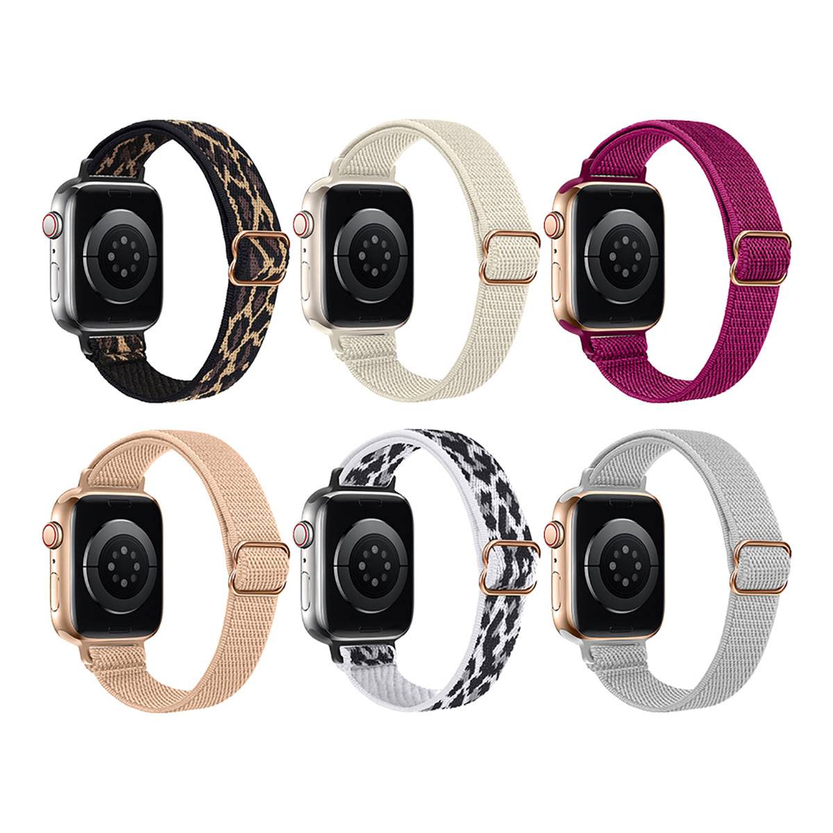 Lot de 6 Bracelets pour Apple Watch 42/44/45/49mm Gamme Revolt 01 en Nylon-0