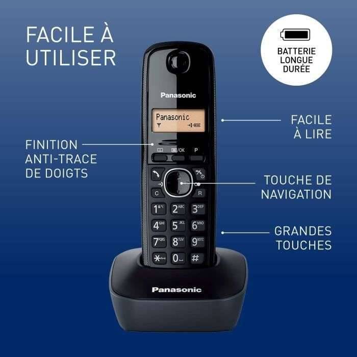 Téléphone Sans Fil Dect Noir Panasonic kxtg1611frh-2