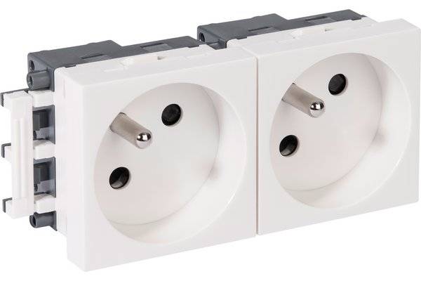 REHAU PRISE ELECTRIQUE DOUBLE 2P+T 45x45 BLANC-0