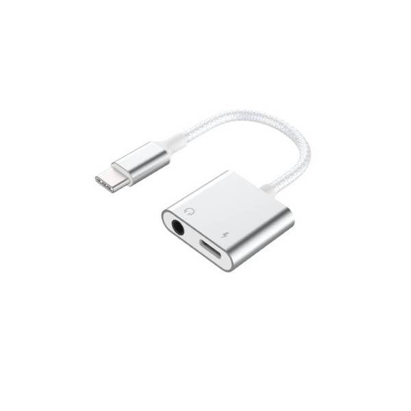 Adaptateur 2 en 1 USB-C vers Jack 3.5mm/USB-C Renforcé