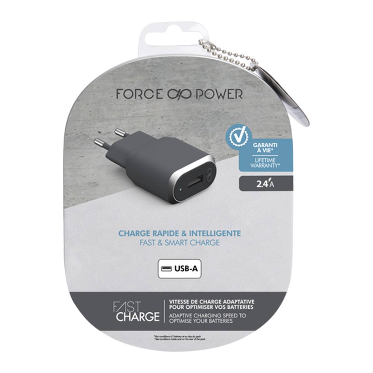 Chargeur Secteur USB-A 2.4A FastCharge - Charge Rapide et Intelligente-3