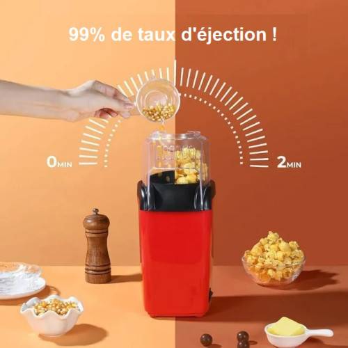 Machine à pop-corn rouge compacte 1100W-1