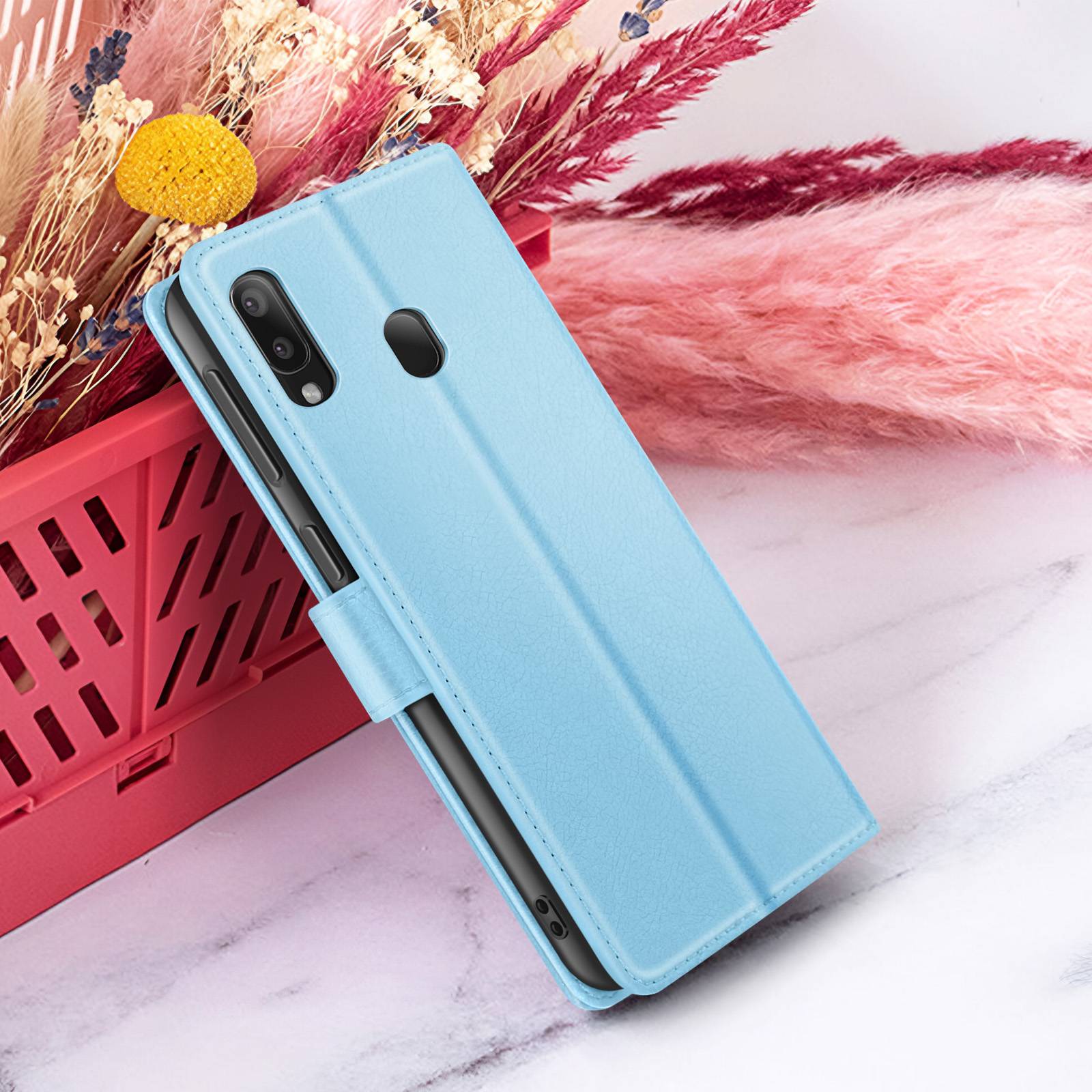 Étui Portefeuille pour Galaxy A20e avec Fonction Support et Languette Magnétique-4