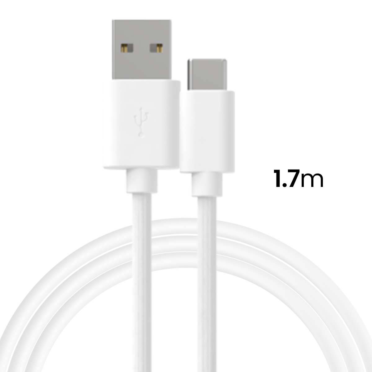 Pack de Charge Chargeur Secteur USB-A 2.4A avec Câble USB-A vers USB-C 1.5m-3