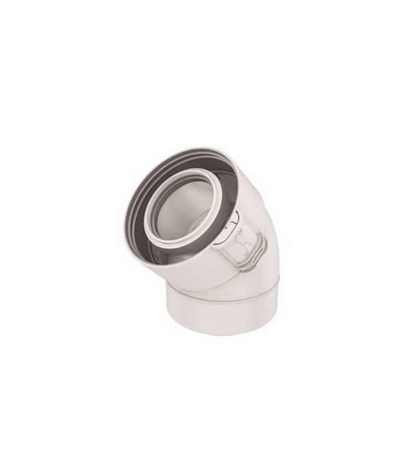 Coude 45 condensation fioul/gaz Ø80/125mm- UBBINK - 229500 - (X2)