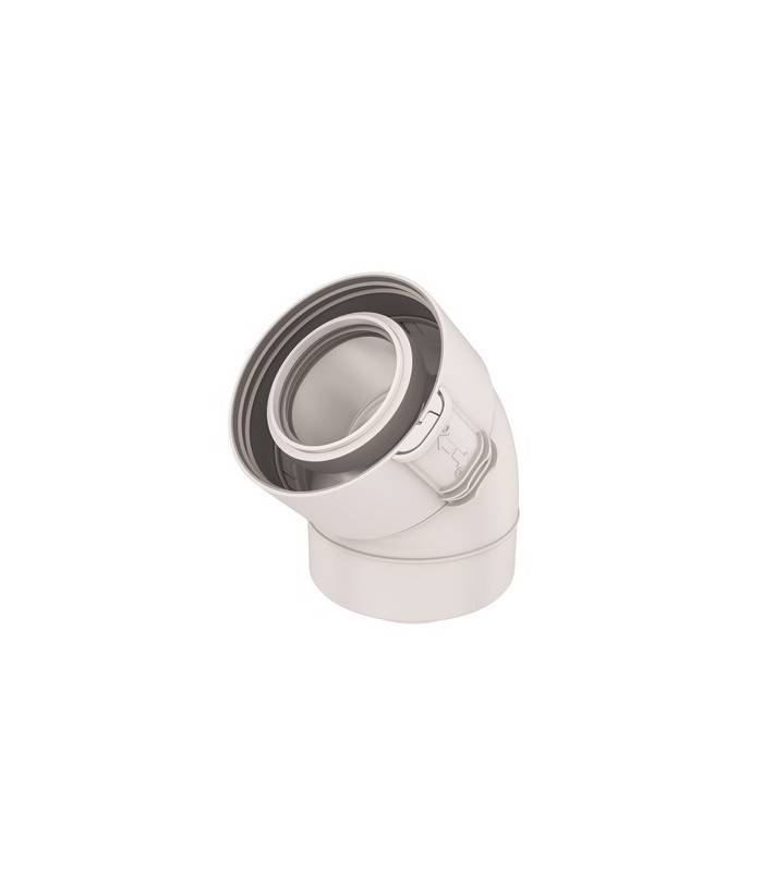 Coude 45 condensation fioul/gaz Ø80/125mm- UBBINK - 229500 - (X2)-0