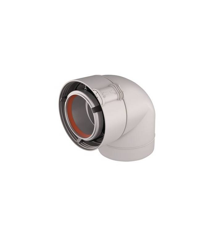 Coude 90 ALU/PVC blanc UBBINK Ø60/100mm- UBBINK - 227233-0