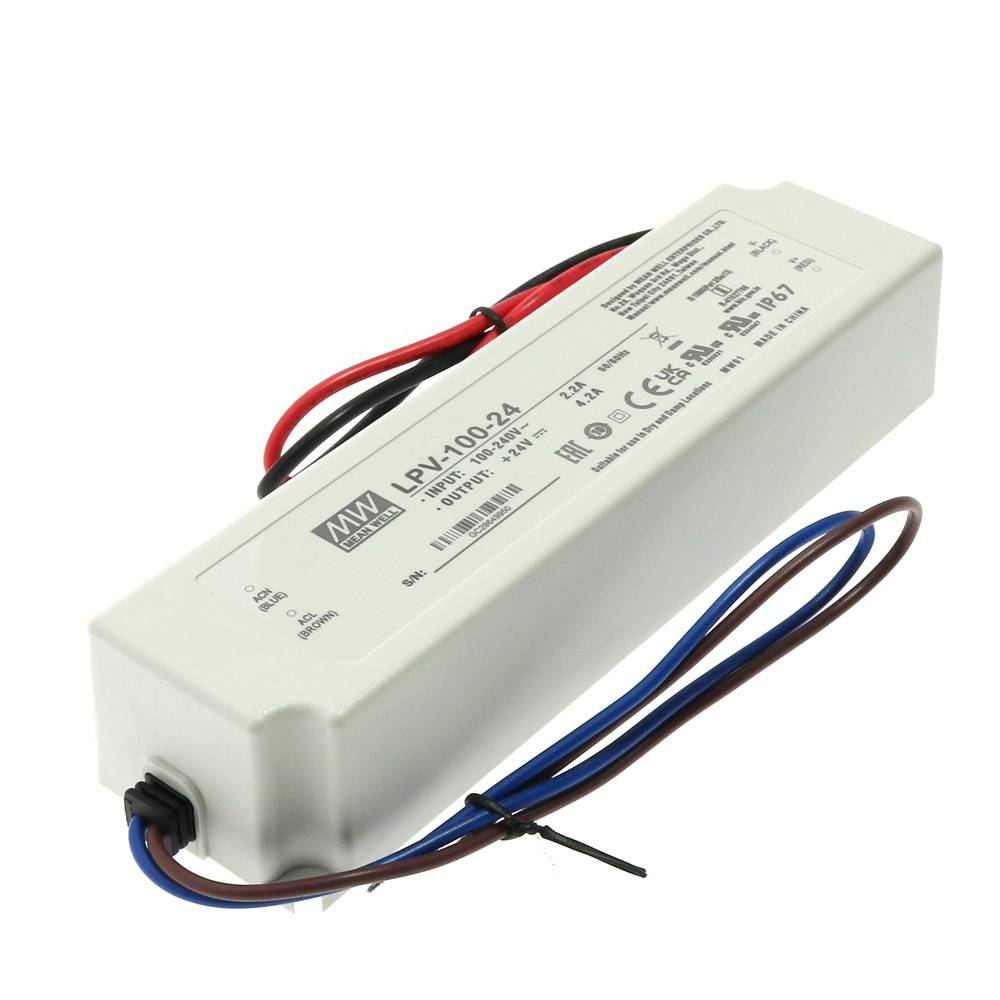 Alimentation pour bandes LED Mean Well 100W 24VDC IP67 LPV-100-24 - Ledme - LPV-100-24-0