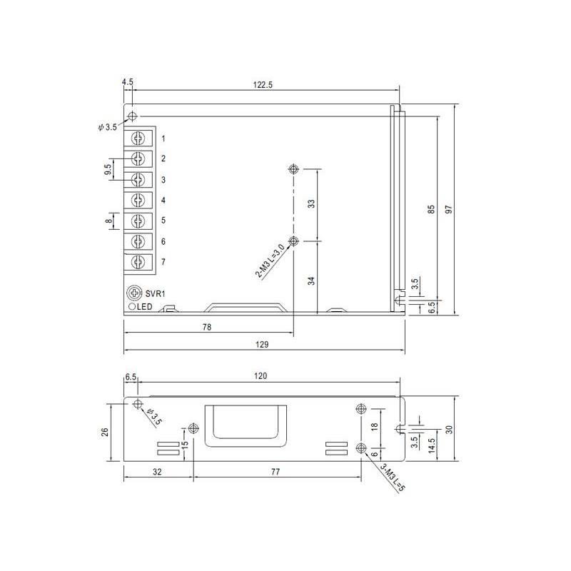 Alimentations pour bandes LED Mean Well 100W 12VDC LRS-100-12 - Ledme - LRS-100-12-1