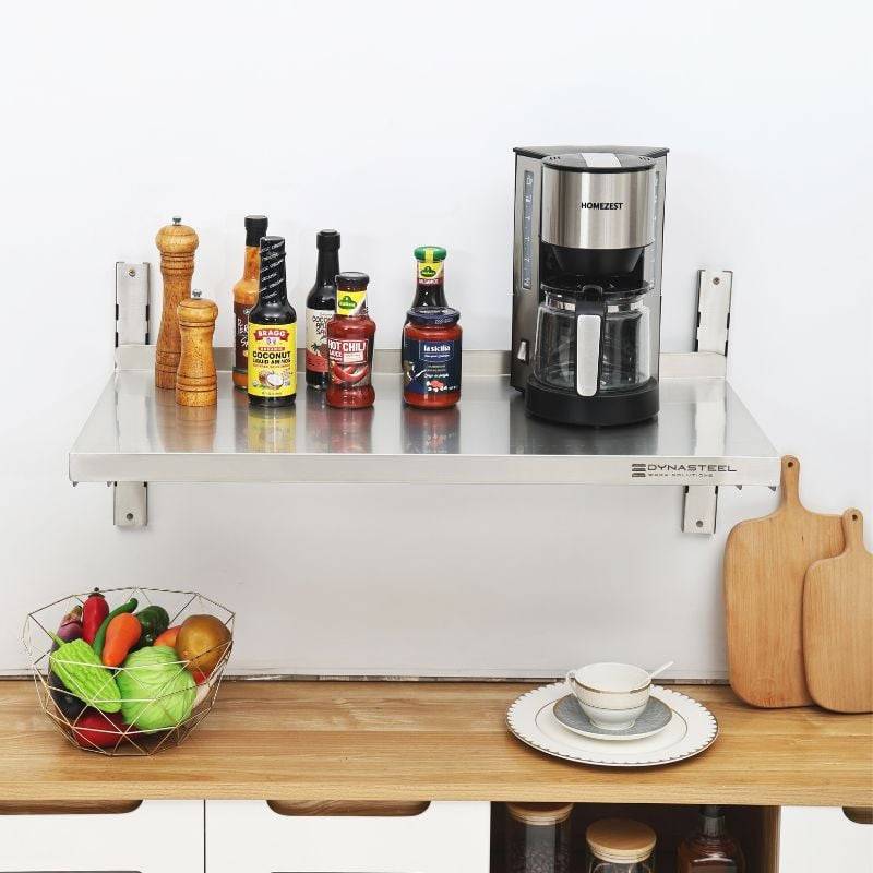 Etagère Murale en Inox sur Crémaillères - L 800 x P 400 mm-0