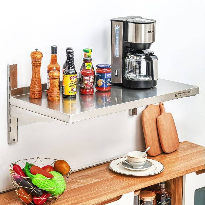 Etagère Murale en Inox sur Crémaillères - L 800 x P 400 mm-1