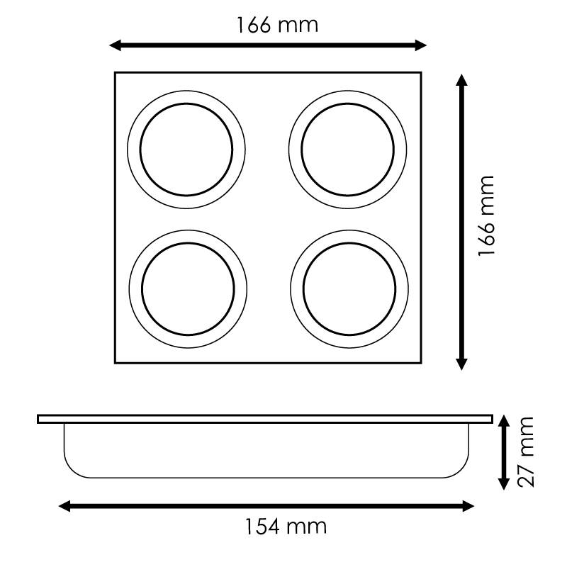 Anneau Encastrable 4L pour module Cobfix 10W - Ledme - LM4368-1