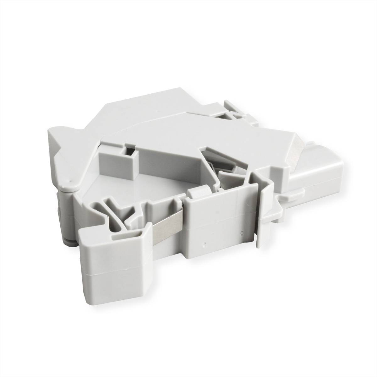 ROLINE Adaptateur de rail DIN pour module Keystone, avec Keystone Cat.6A, blindé, 45°-3