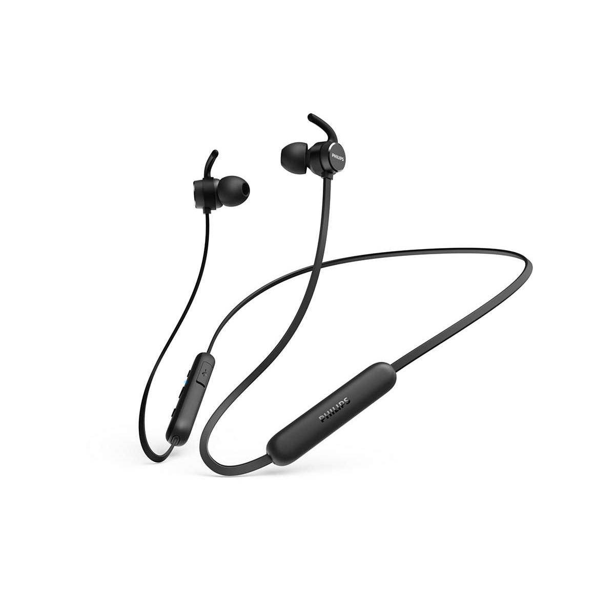 Philips T1205BK Écouteurs intra-auriculaires Bluetooth noir volume réglable, résistant à la sueur, Bandeau de nuque-3