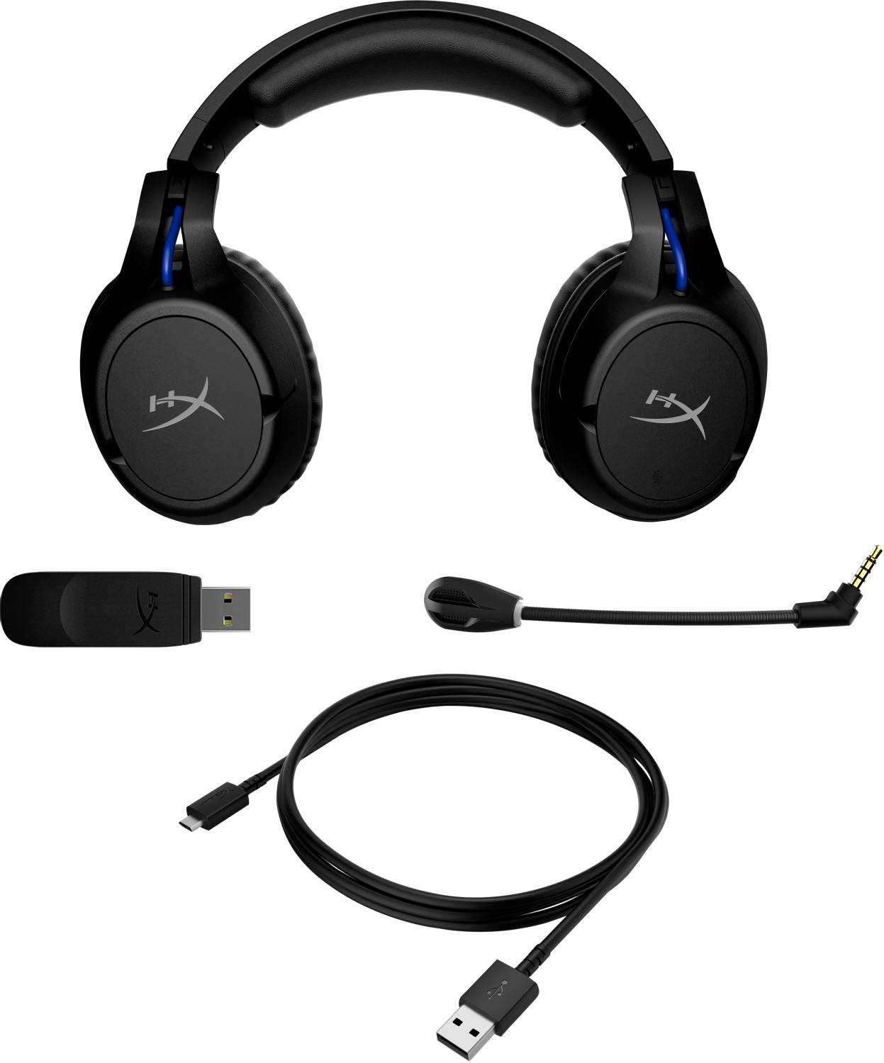 HyperX Cloud Flight Noir-Bleu - Casque de jeu sans fil, Autonomie 30H, Mousse à-6