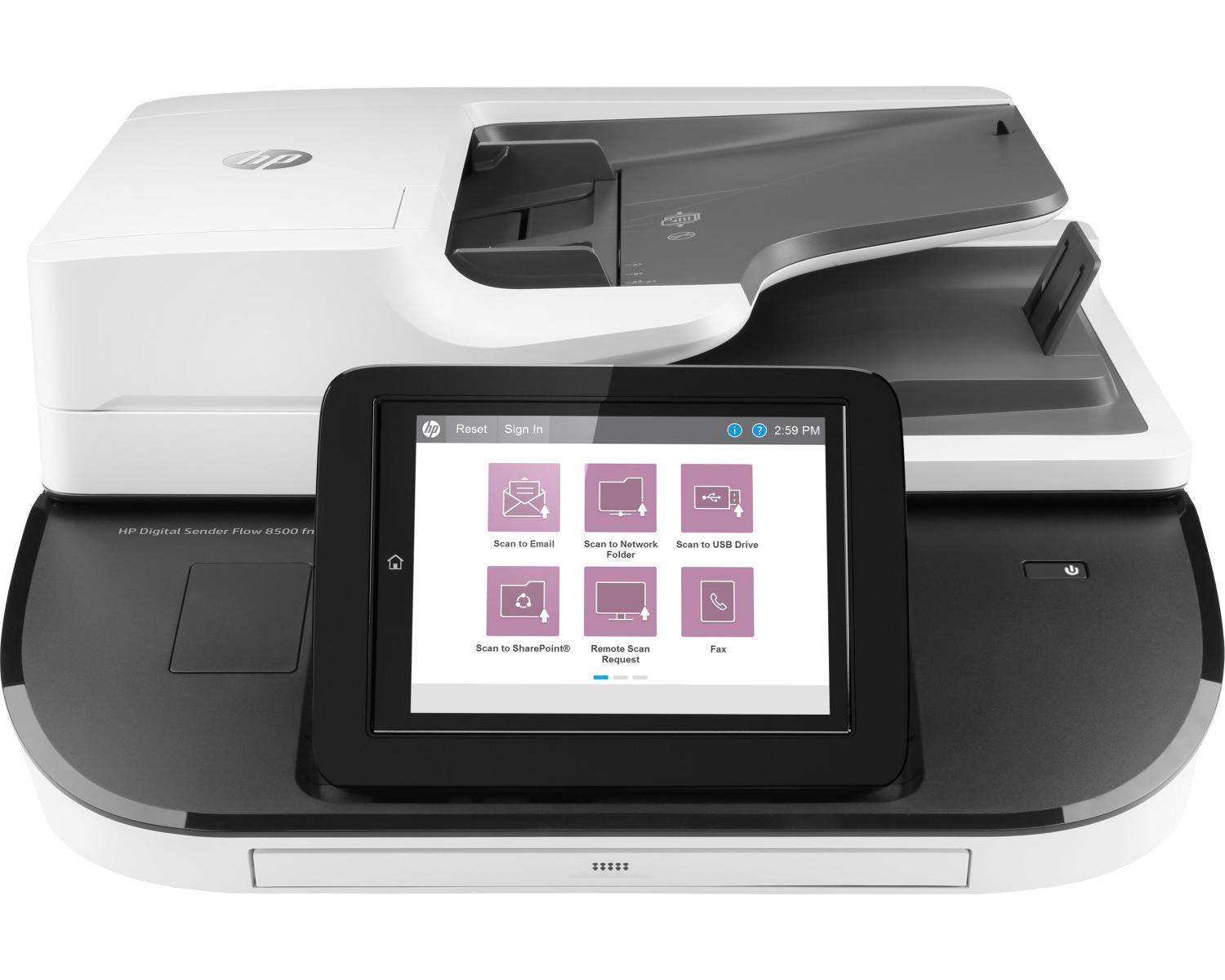 HP Digital Sender Flow 8500fn2 Document scanner CIS Duplex 216x864mm 600dpix600dpi 92ppm ADF 150sheets 10000scans USB LA-8