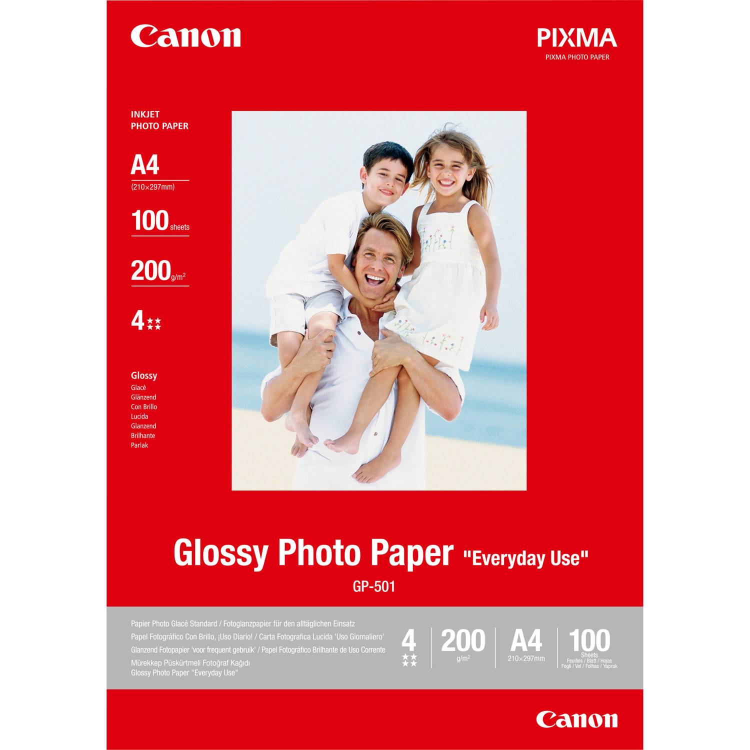 CANON GP-501 brillant photo papier inkjet 210g/m2 A4 100 feuilles pack de 1-3