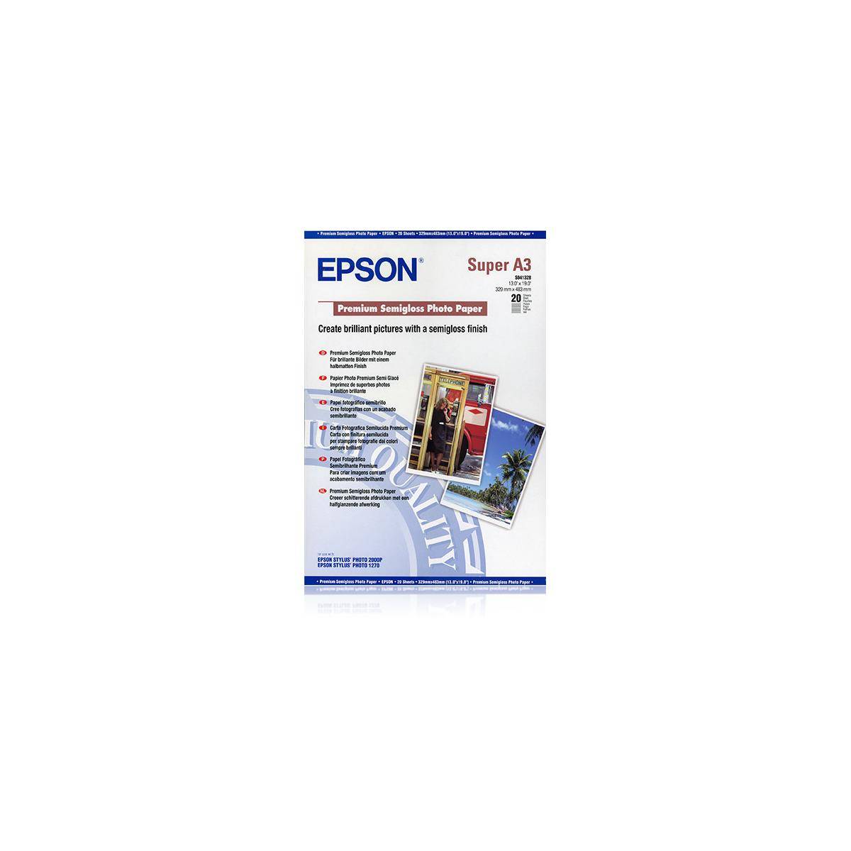 EPSON PREMIUM semi brillant photo papier inkjet 250g/m2 A3+ 20 feuilles pack de 1-7