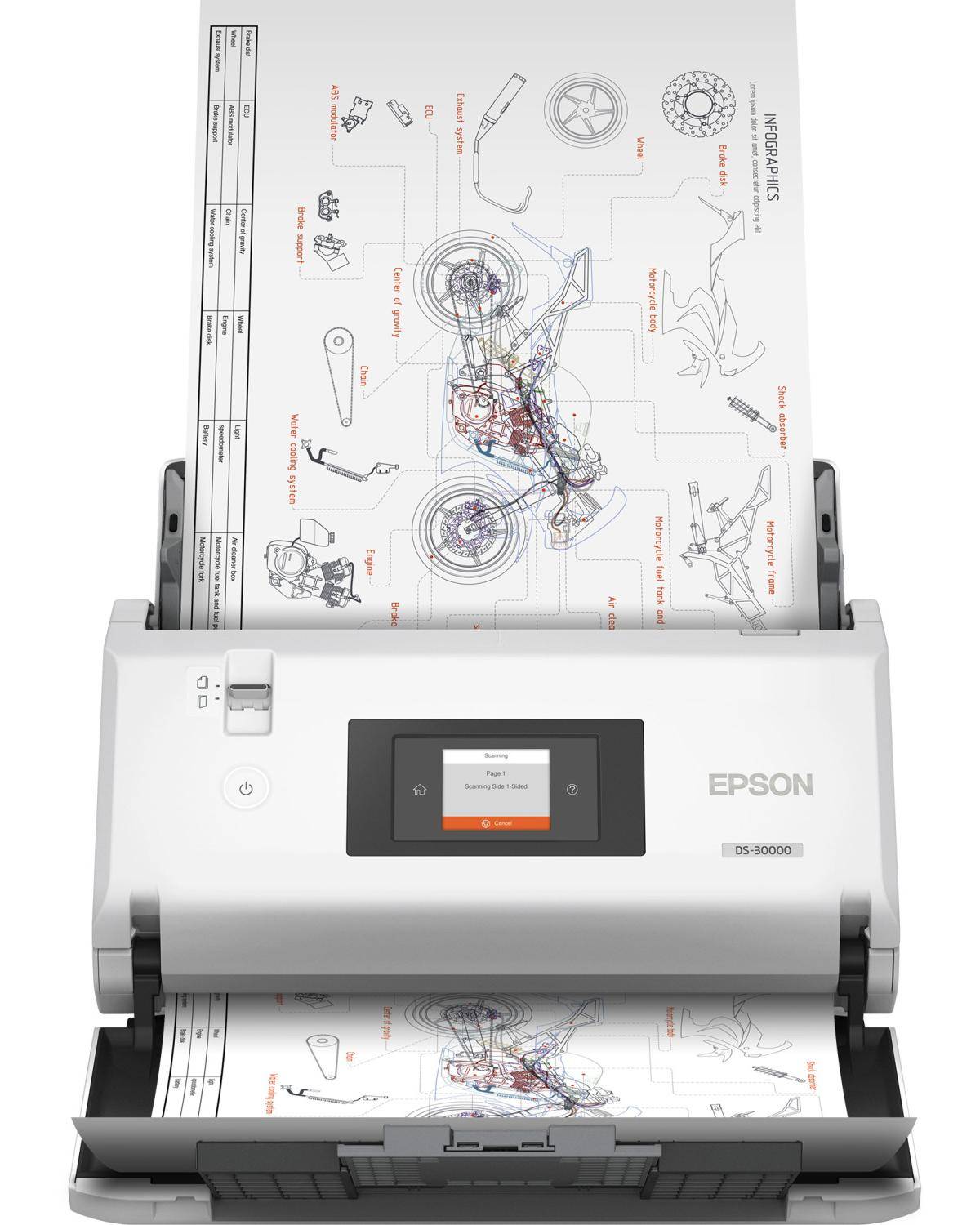 EPSON WorkForce DS-30000 Document scanner Contact Image Sensor CIS Duplex A3 600x600dpi 70ppm ADF 120sheets 30000scans/d-8