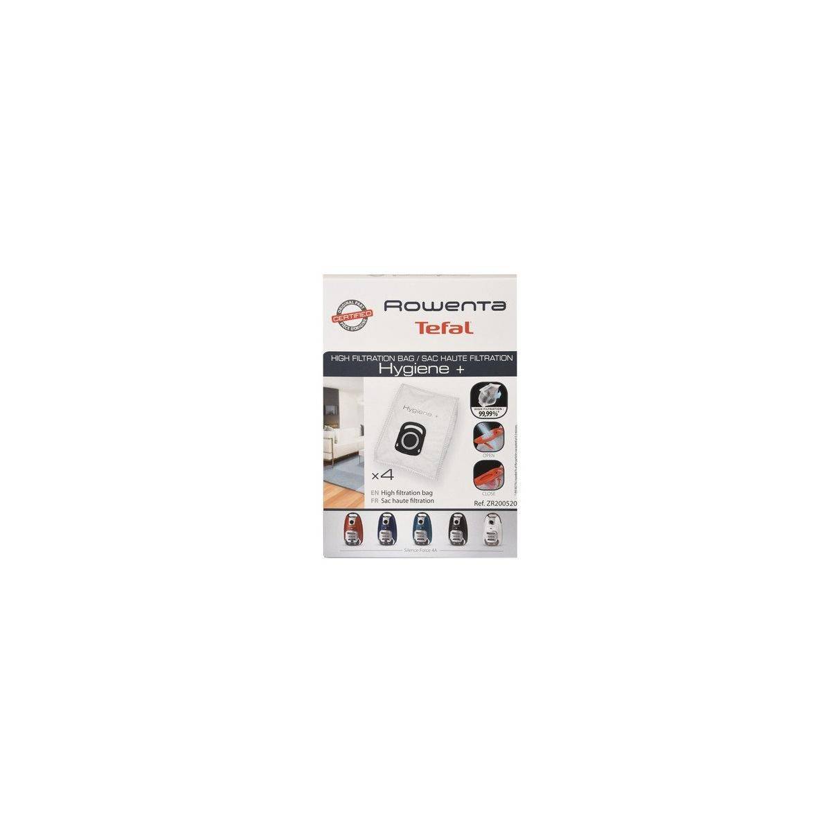 Lot De 4 Sacs Haute Filtration Pour Silence Force 4a Rowenta zr200520-2