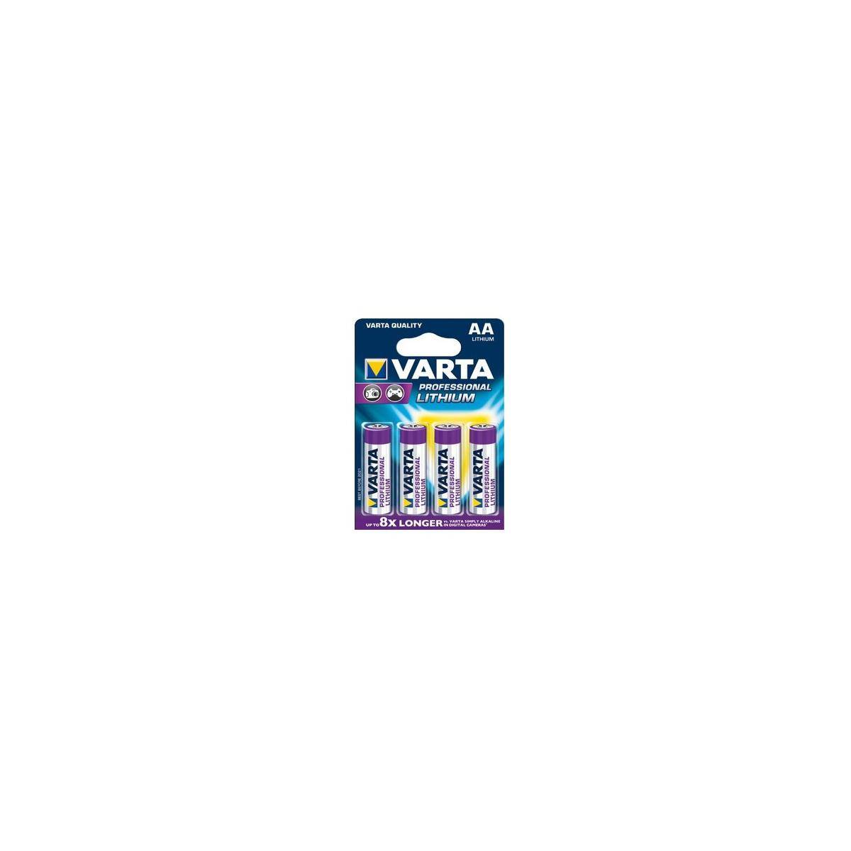 Pack 4 Piles Ultra Lithium AA LR6 1.5V Varta-3