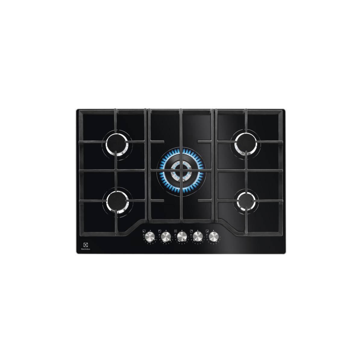 Table Verre Gaz 74cm 5 Foyers Noir Electrolux KGG75362K-1