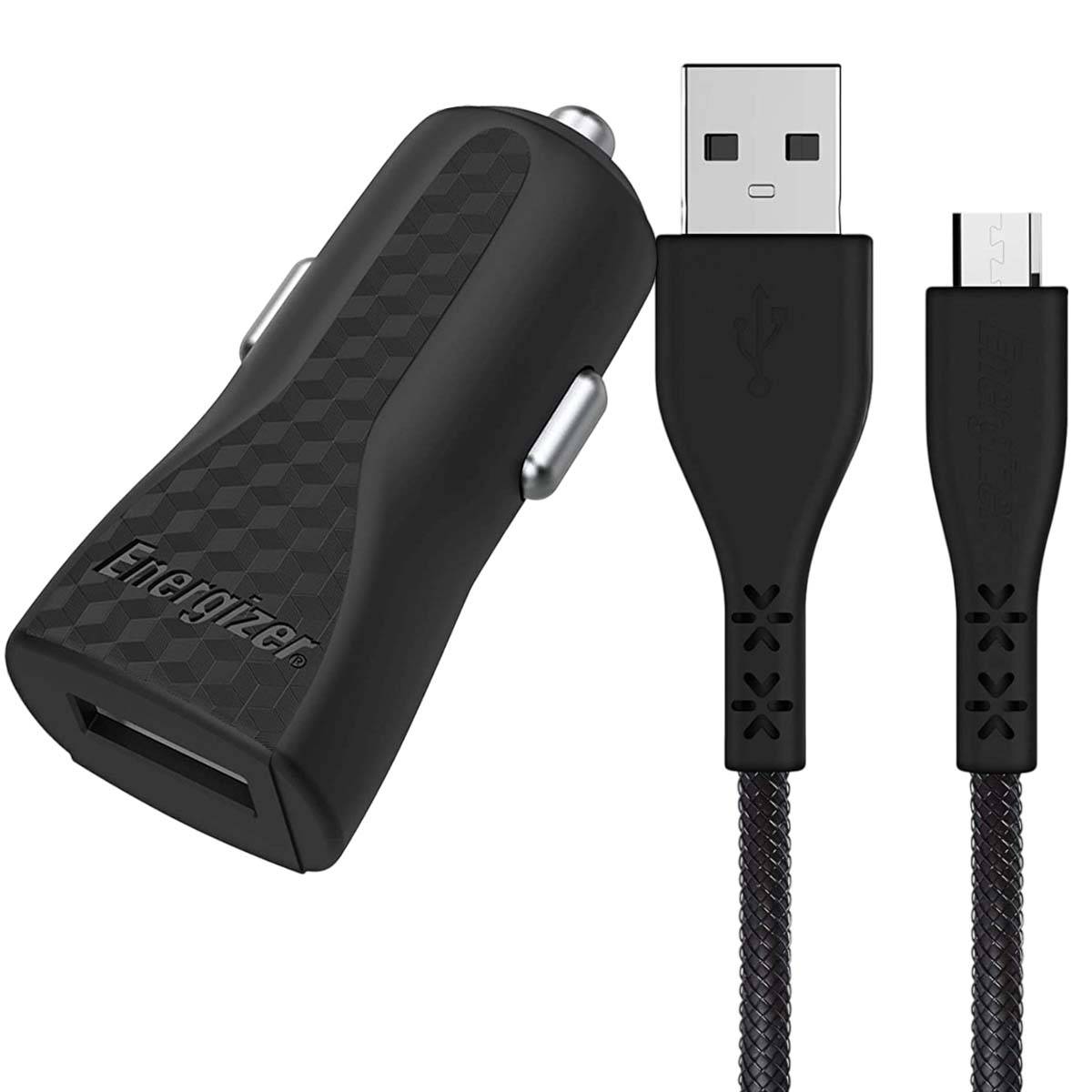 Chargeur Allume-Cigare USB-A 5W 1A HardCase avec Câble Micro--USB-0