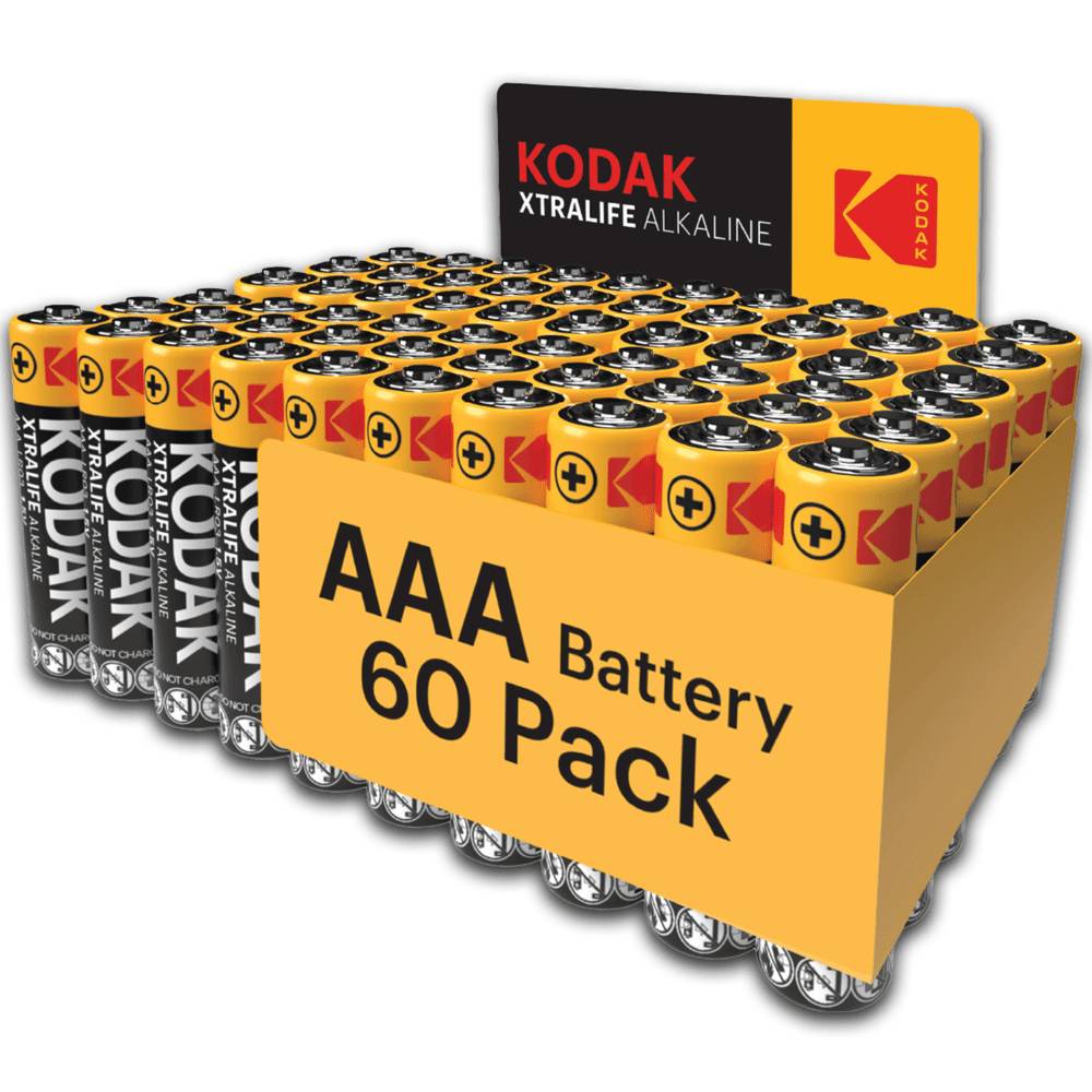 KODAK Xtralife Piles AAA-LR3 Alcaline 1,5V – Pack de 60-0