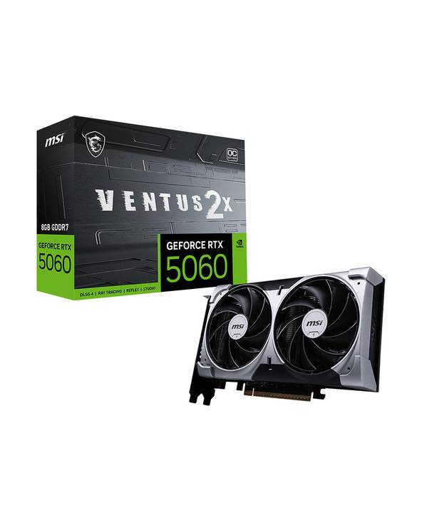MSI GeForce RTX 5060 8G VENTUS 2X OC, GeForce RTX 5060, 8 Go, GDDR7, 128 bit, 7680 x 4320 pixels, PCI Express x16 5.0-0