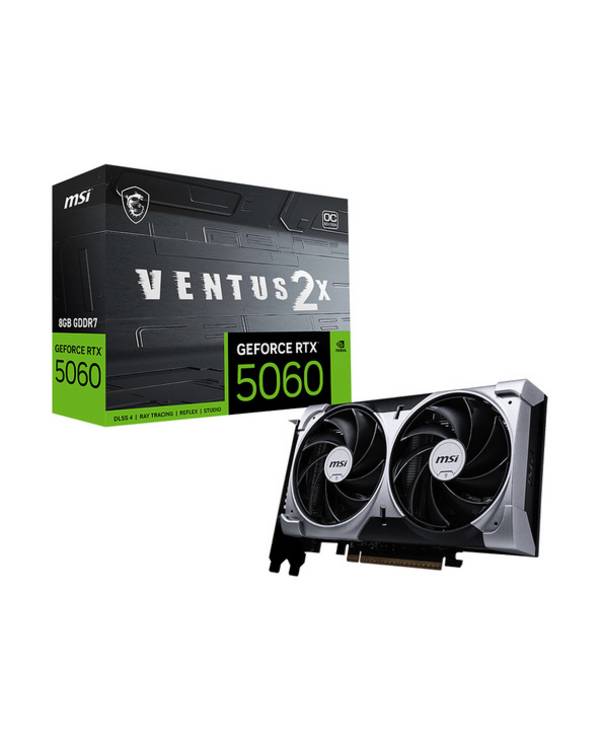MSI GeForce RTX 5060 8G VENTUS 2X OC, GeForce RTX 5060, 8 Go, GDDR7, 128 bit, 7680 x 4320 pixels, PCI Express x16 5.0