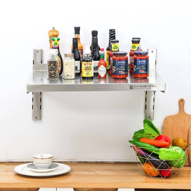 Etagère Murale en Inox sur Crémaillères - L 600 x P 400 mm-3