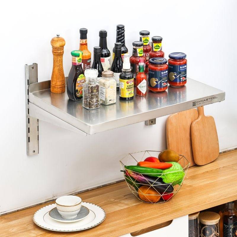Etagère Murale en Inox sur Crémaillères - L 600 x P 400 mm-4