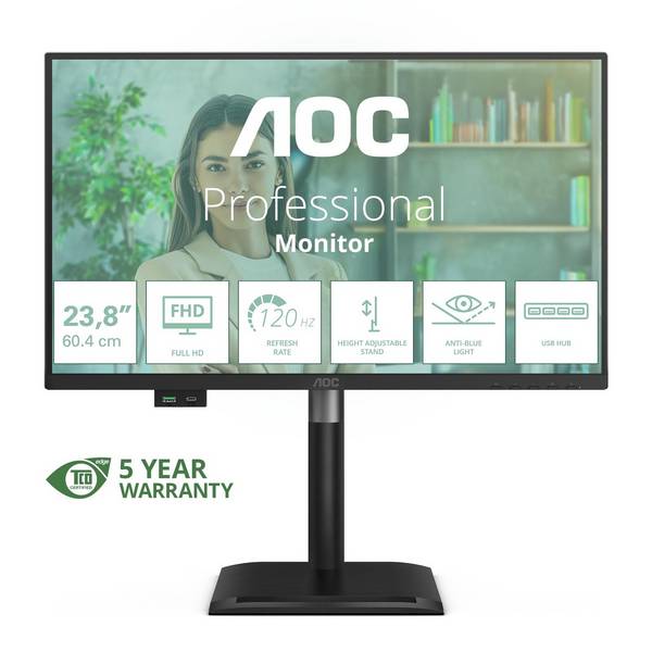 AOC 24P4U 23.8p FHD IPS 120Hz 4ms HDMI DP USB 3.2x4 Height