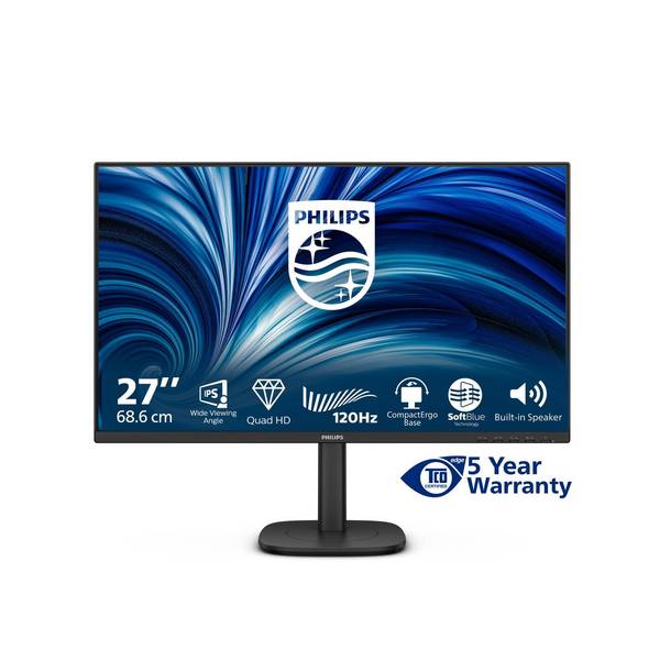 PHILIPS 27p 2560x1440 120Hz IPS Flat H/A 150 MM TUV EyeSafe certified USB HUB SPEAKERS DPx1 HDMIx2 350cd/m2 TCO 10